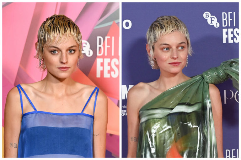 Emma Corrin In Miu Miu And Jw Anderson At The Bfi London Film Festival