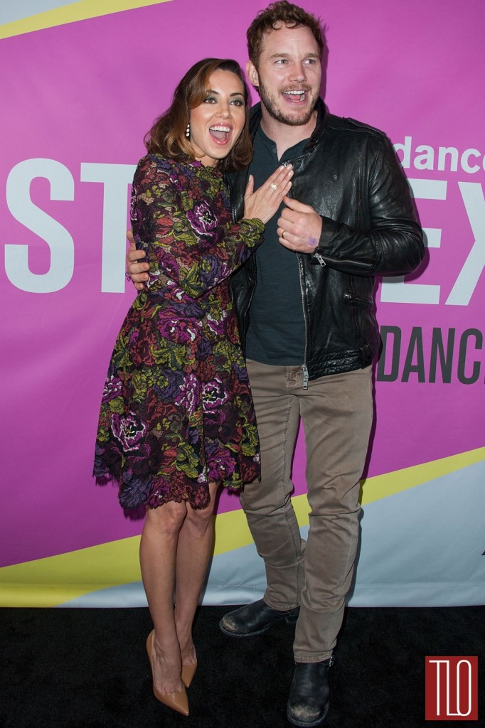 Aubrey Plaza and Chris Pratt at the "Life After Beth" Premiere Tom + Lorenzo