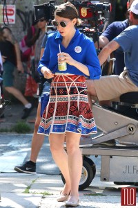 Zosia Mamet in Diane von Furstenberg on the Set of 