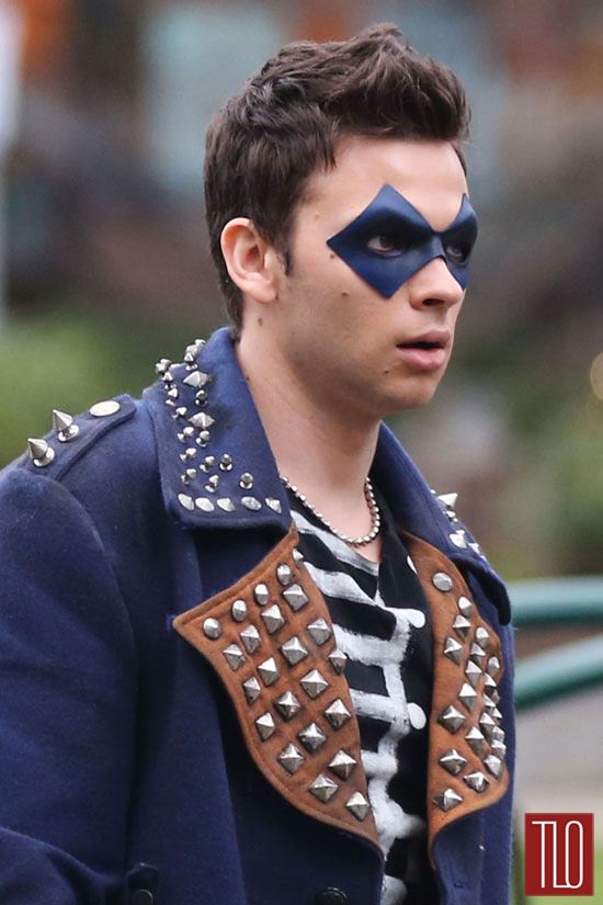 Devon Graye as The Trickster on the Set of 