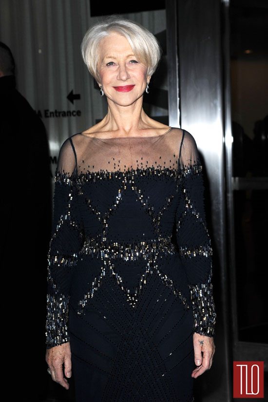 Helen Mirren in Badgley Mischka at the 