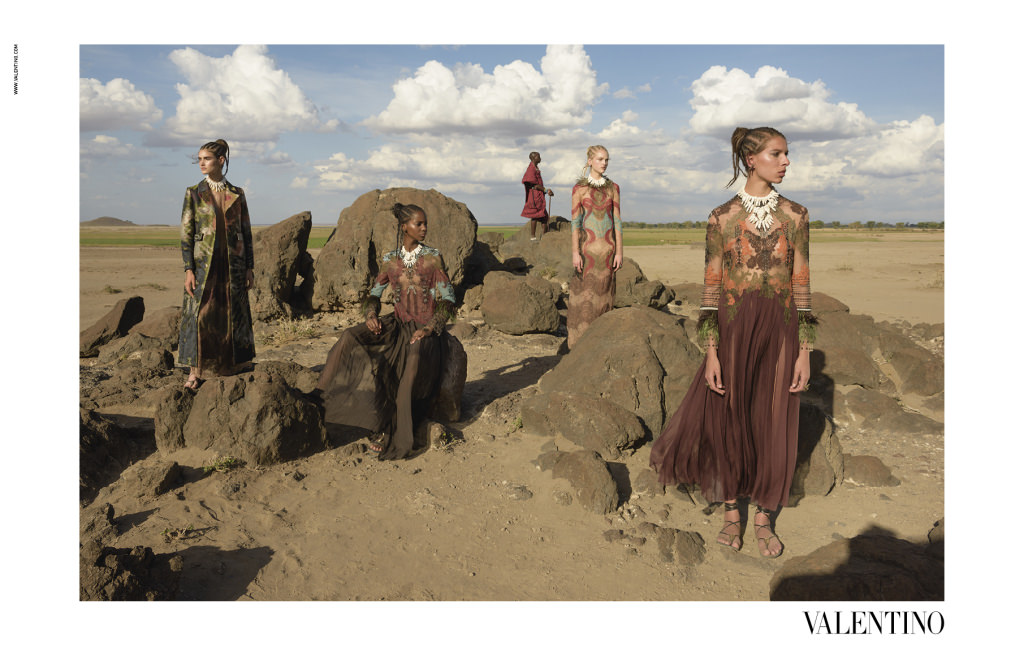 Valentino Spring 2016 Campaign shot in Amboseli Park in Kenya.