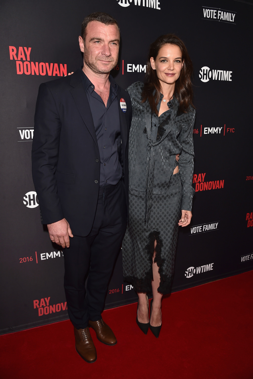 Liev Schreiber and Katie Holmes at "Ray Donovan" Screening and Pa...