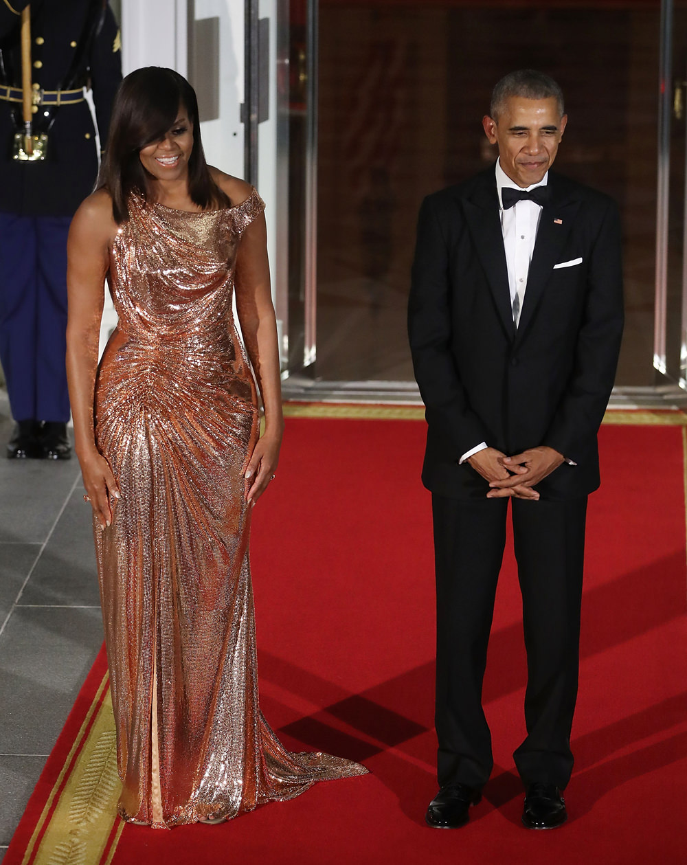 1000px x 1259px - Michelle Obama WERQs a STUNNING Atelier Versace at her final state dinner  like a diva making a curtain call - Tom + Lorenzo