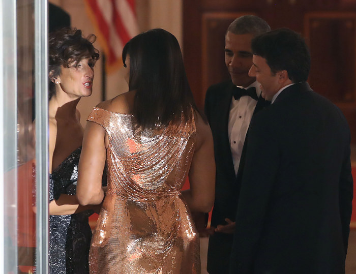 700px x 539px - Michelle Obama WERQs a STUNNING Atelier Versace at her final state dinner  like a diva making a curtain call - Tom + Lorenzo