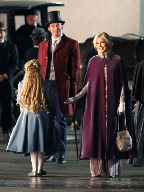 Hugh Jackman and Michelle Williams in Period Costumes on the Set of ...