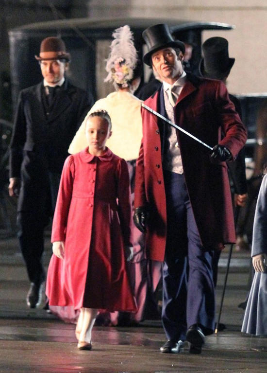 Hugh Jackman and Michelle Williams in Period Costumes on the Set of