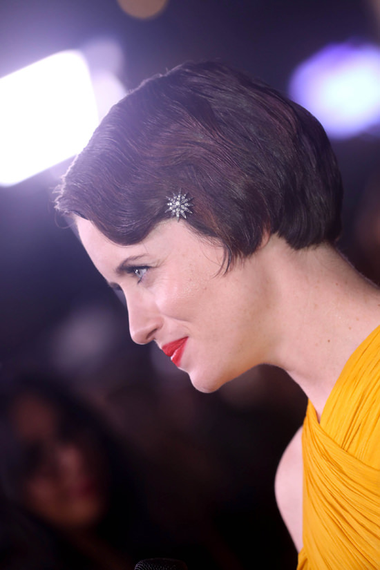 claire foy takes us back to old hollywood at the "first man" d.