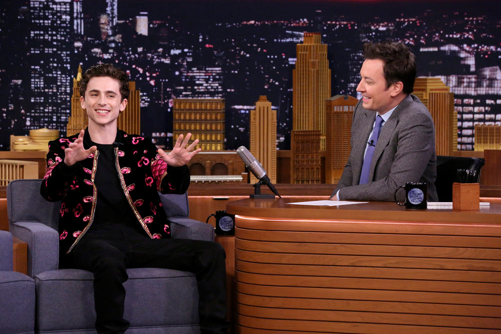 Timothée Chalamet In Saint Laurent On “the Tonight Show Starring Jimmy Fallon” Tom And Lorenzo 3904