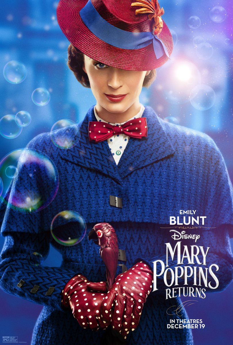 Mary Poppins Returns Disney Movie 2018 Emily Blunt Art Canvas Poster Print 