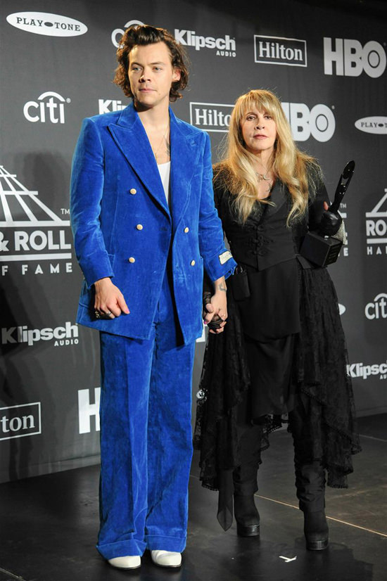Harry Styles and Stevie Nicks at the 2019 Rock and Roll ...