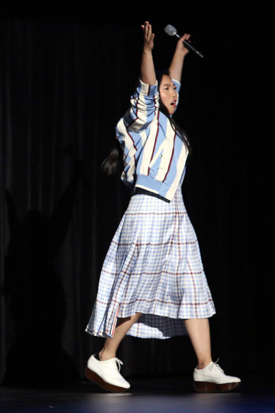 Awkwafina In Thom Browne At The D23 Expo In Or Out Tom Lorenzo 