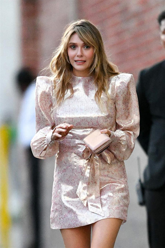 Elizabeth Olsen Stops by "Jimmy Kimmel Live!" in The Vampire's Wife