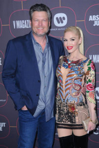 Blake Shelton and Gwen Stefani at the Warner Music Group Pre-Grammy