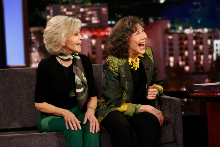 Jane Fonda and Lily Tomlin on "Jimmy Kimmel Live! Tom