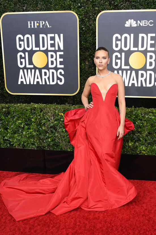 Scarlett Johansson Golden Globes 2020 Awards Red Carpet Fashion