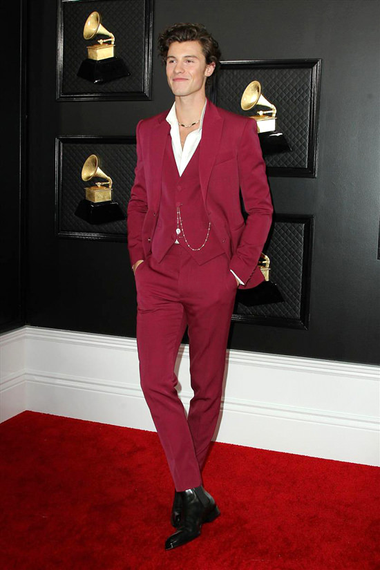Grammy Awards 2020: Shawn Mendes in Louis Vuitton, Tom + Lorenzo