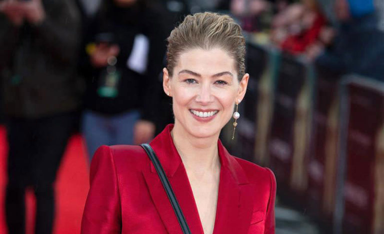 Rosamund Pike in Alexander McQueen at the 