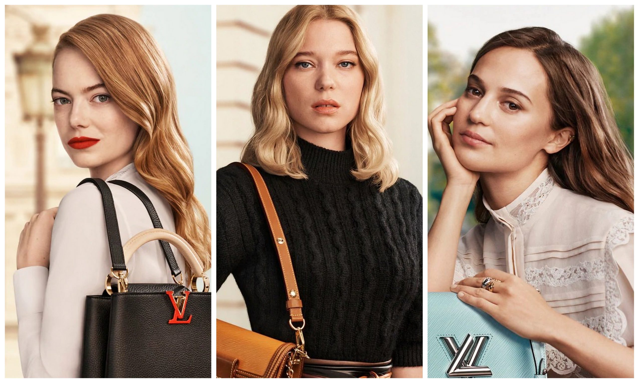 Emma Stone, Léa Seydoux, and Alicia Vikander for Louis Vuitton's