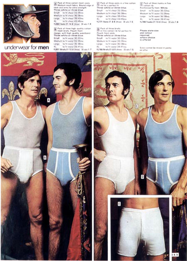 Vintage 1970s Men Sexy Y-FRONT BRIEF Underwear High Quality White