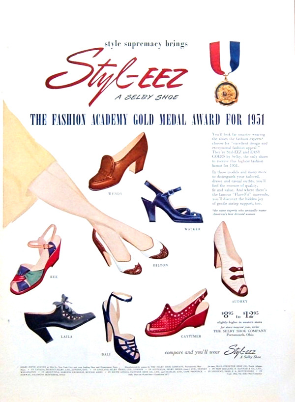 1950 womens Wohl Co. Jacqueline Jr. shoes vintage fashion ad