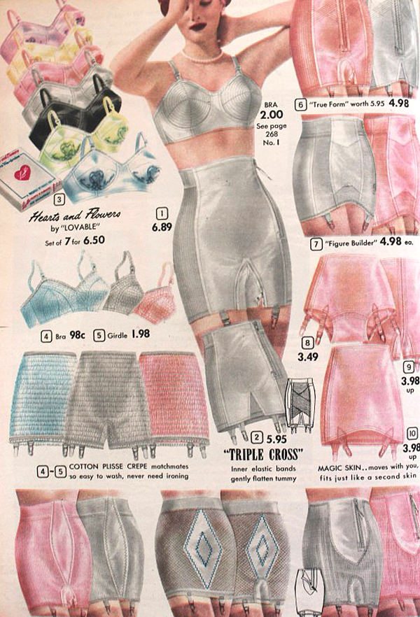 1950's Bra , Panties , Gowns , Girdles Print Ads