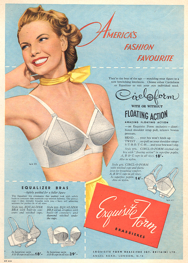 1940s vintage lingerie AD FORMFIT Life Bra and Girdle Pinup style Art  121815 