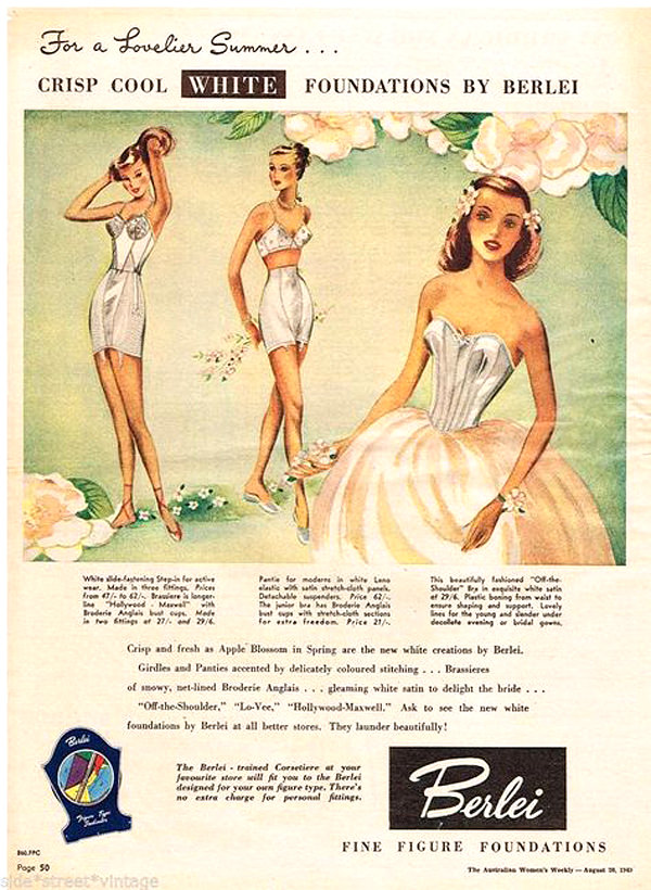 1940s STARLIGHT Girdles & Bras Ad - Vintage Magazine SMALL Lingerie Ad