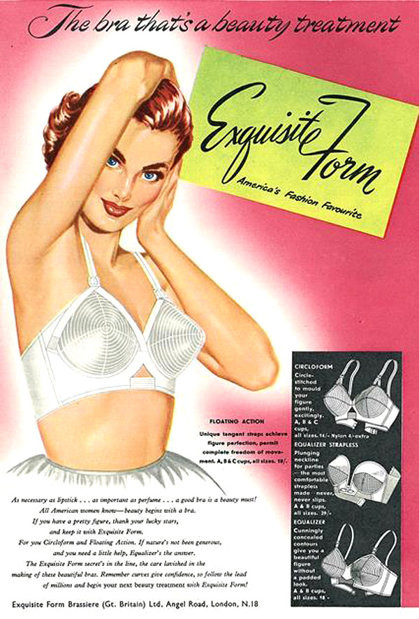 1940s vintage lingerie AD FORMFIT Life Bra and Girdle Pinup style Art  121815 