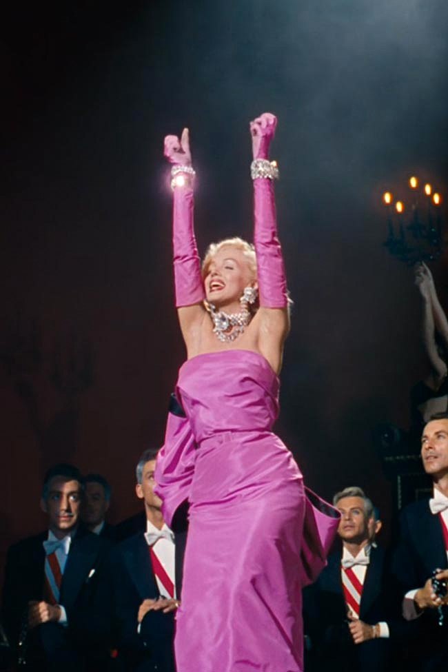 One Iconic Look Marilyn Monroes Pink Diamonds Are A Girls Best Friend Gown In Gentlemen 4075