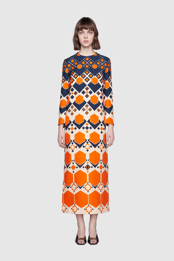 Yea or Nay: Gucci Long G Hexagon Print Wool Silk Dress - Tom + Lorenzo