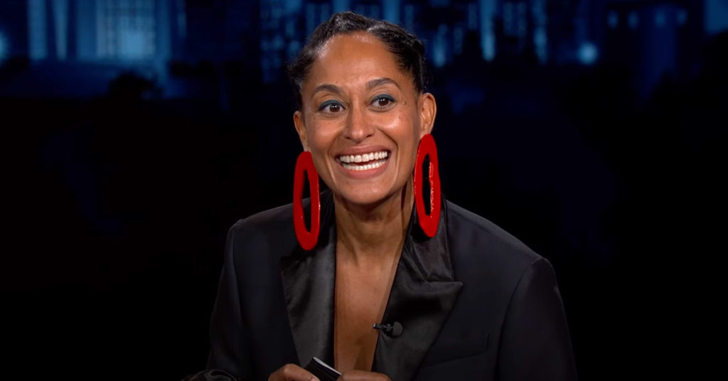 Tracee Ellis Ross Blows Up in Loewe on "Jimmy Kimmel Live!" - Tom + Lorenzo