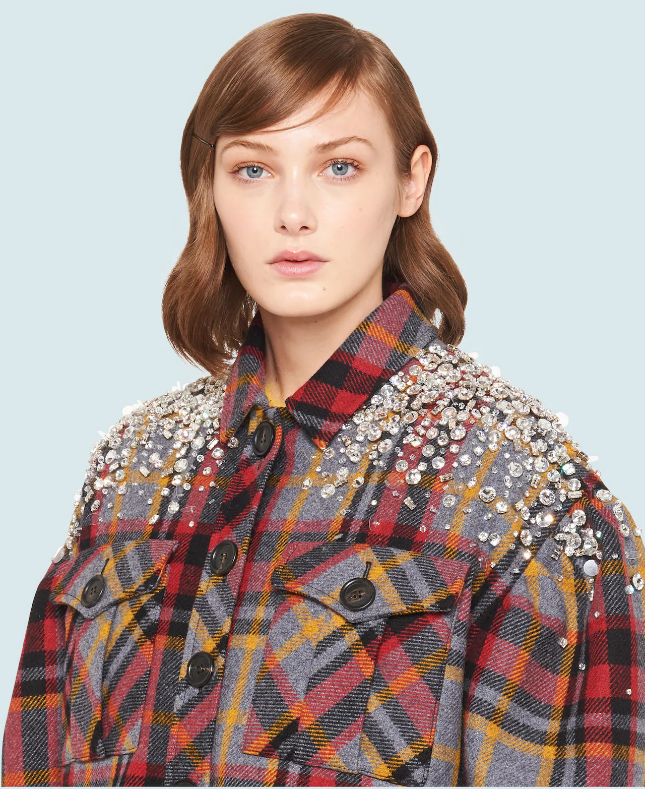Yea or Nay: Miu Miu Crystal-embellished Checked Wool Jacket - Tom + Lorenzo