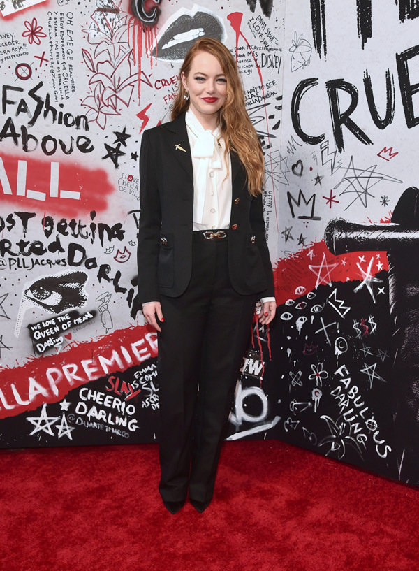 Emma Stone makes first red carpet appearance since giving birth, dons chic Louis  Vuitton pantsuit at Cruella premiere : Bollywood News - Bollywood Hungama