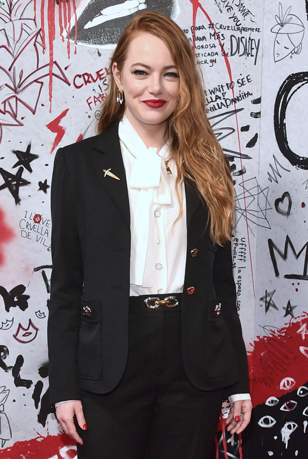 New mum Emma Stone rocks Louis Vuitton trouser suit for Cruella premiere –  myTalk 107.1