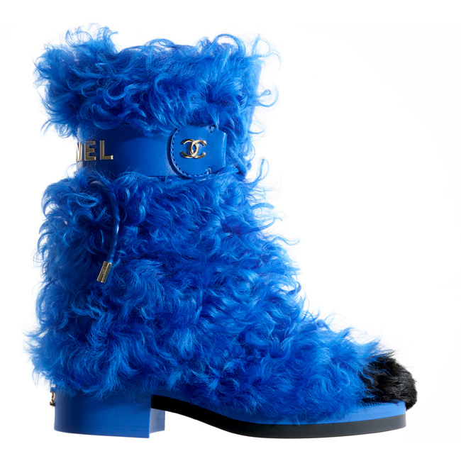 Blue fur outlet boots