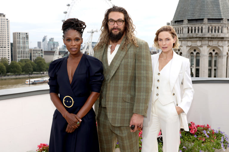 Jason Momoa, Rebecca Ferguson and Sharon Duncan-Brewster at the "Dune