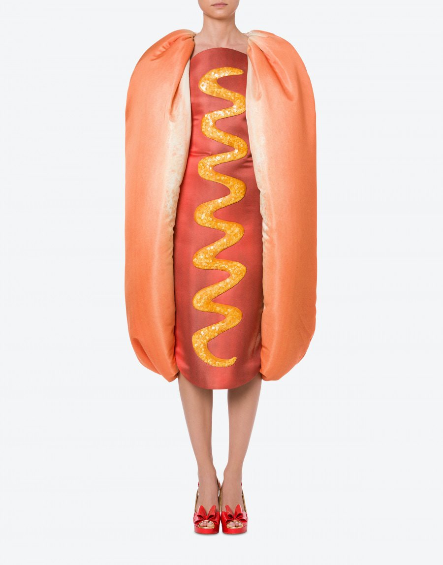 Hot dog dress and bun cape