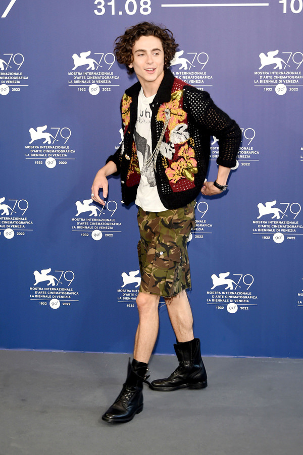 Timothée Chalamet Wears Backless Look at Venice Film Festival