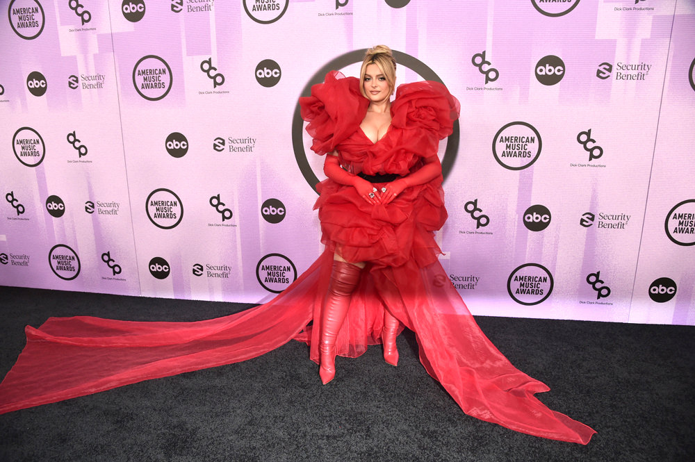 Meghan Trainor wows in plunging hot pink pantsuit at the American Music  Awards in LA