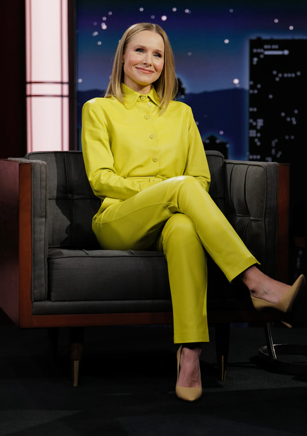 Kristen Bell Pops in Red Leather Outfit & White '70s Boots for 'Jimmy  Kimmel Live' - Yahoo Sports