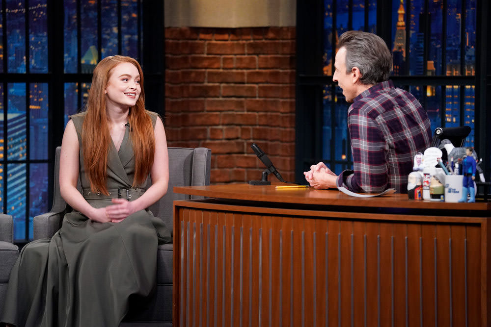 THE WHALE and STRANGER THINGS Star Sadie Sink on LATE NIGHT WITH SETH ...