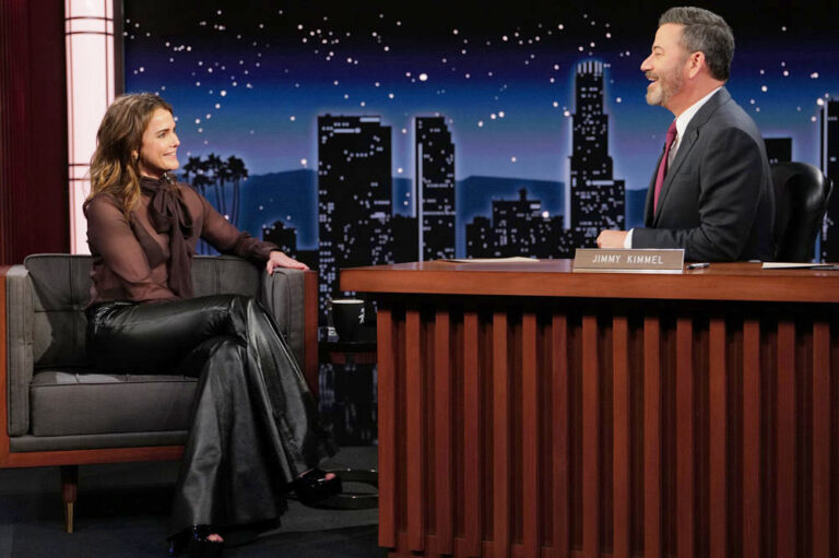 COCAINE BEAR Star Keri Russell on JIMMY KIMMEL LIVE! - Tom + Lorenzo