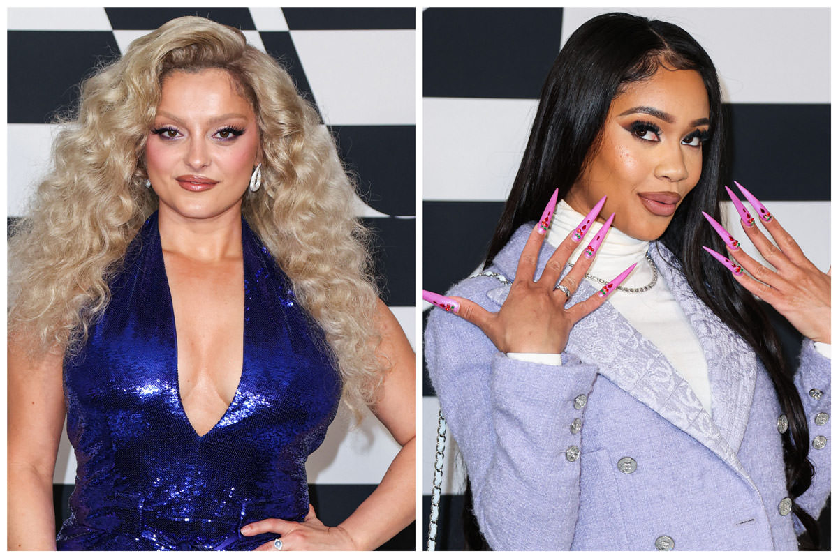 Bebe Rexha and Saweetie at the Warner Music Group Pre-Grammy Party