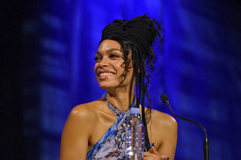 AHSOKA Star Rosario Dawson in Studio 189 at the Star Wars Celebration ...