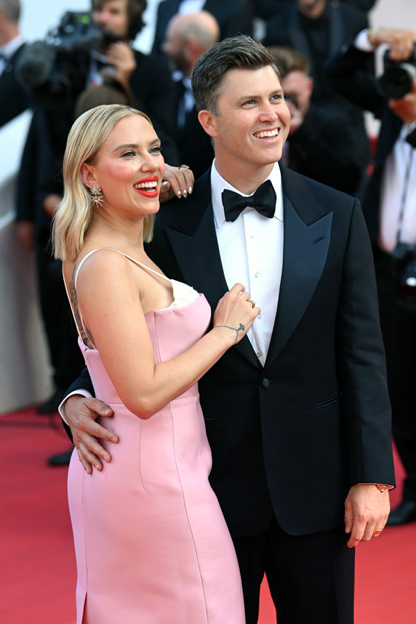 Scarlett Johansson Wears Visible-Bra Dress at Cannes Film Festival