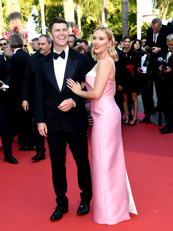 Scarlett Johansson wears visible-bra dress at Cannes Film Festival