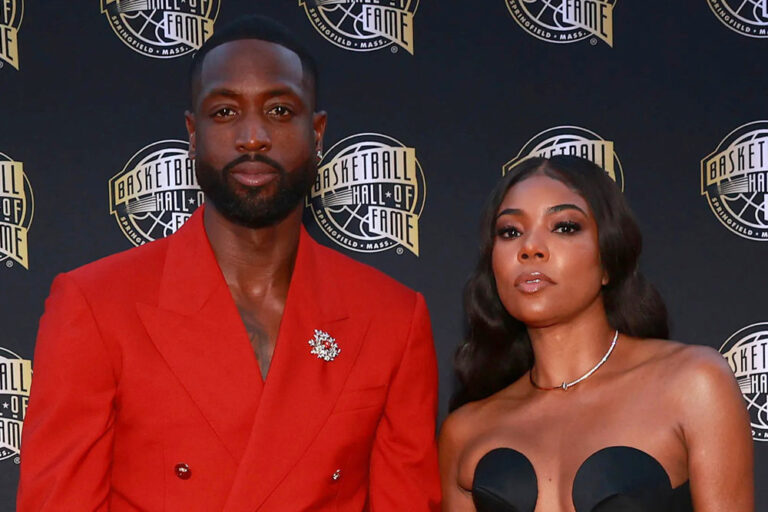 Dwyane Wade and Gabrielle Union in Versace at the 2023 Basketball Hall ...