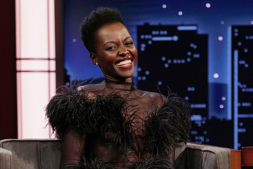 A Quiet Place: Day One Star Lupita Nyong'o In Mugler On Jimmy Kimmel 