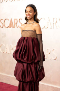 Oscars 2025: EMILIA PÉREZ Star Zoe Saldaña in Saint Laurent - Tom + Lorenzo